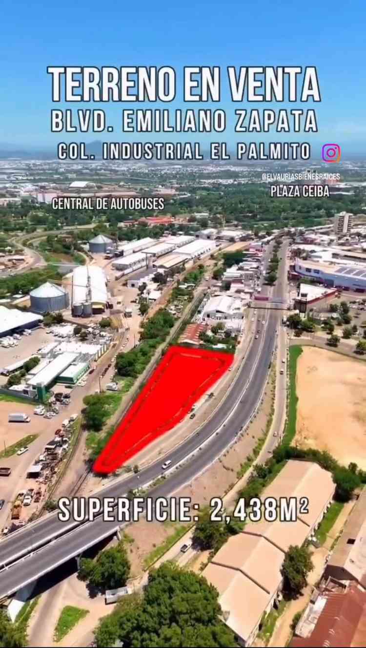 terreno en venta blvd  zapata industrial el palmito culiacan sinaloa p1b1wfj